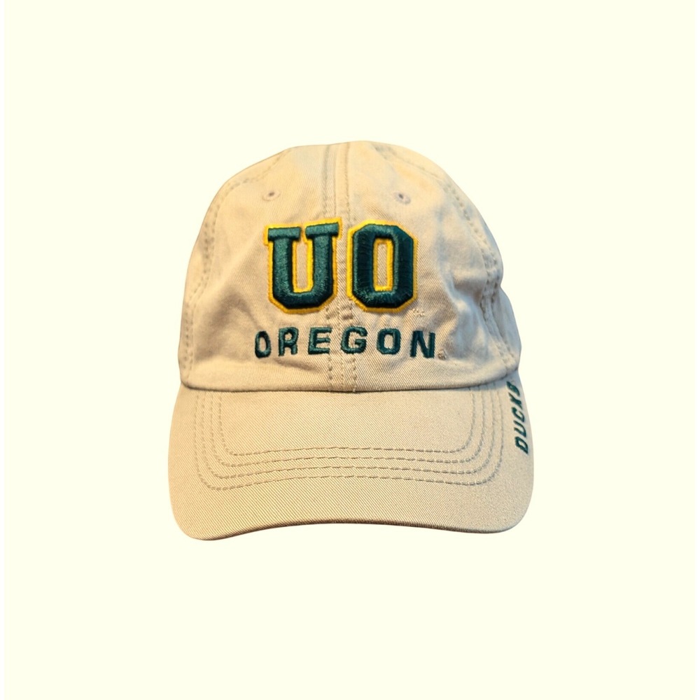 Oregon Ducks Hat Dad Hat UO Embroidered Beige NCAA Top of the World Adjustable